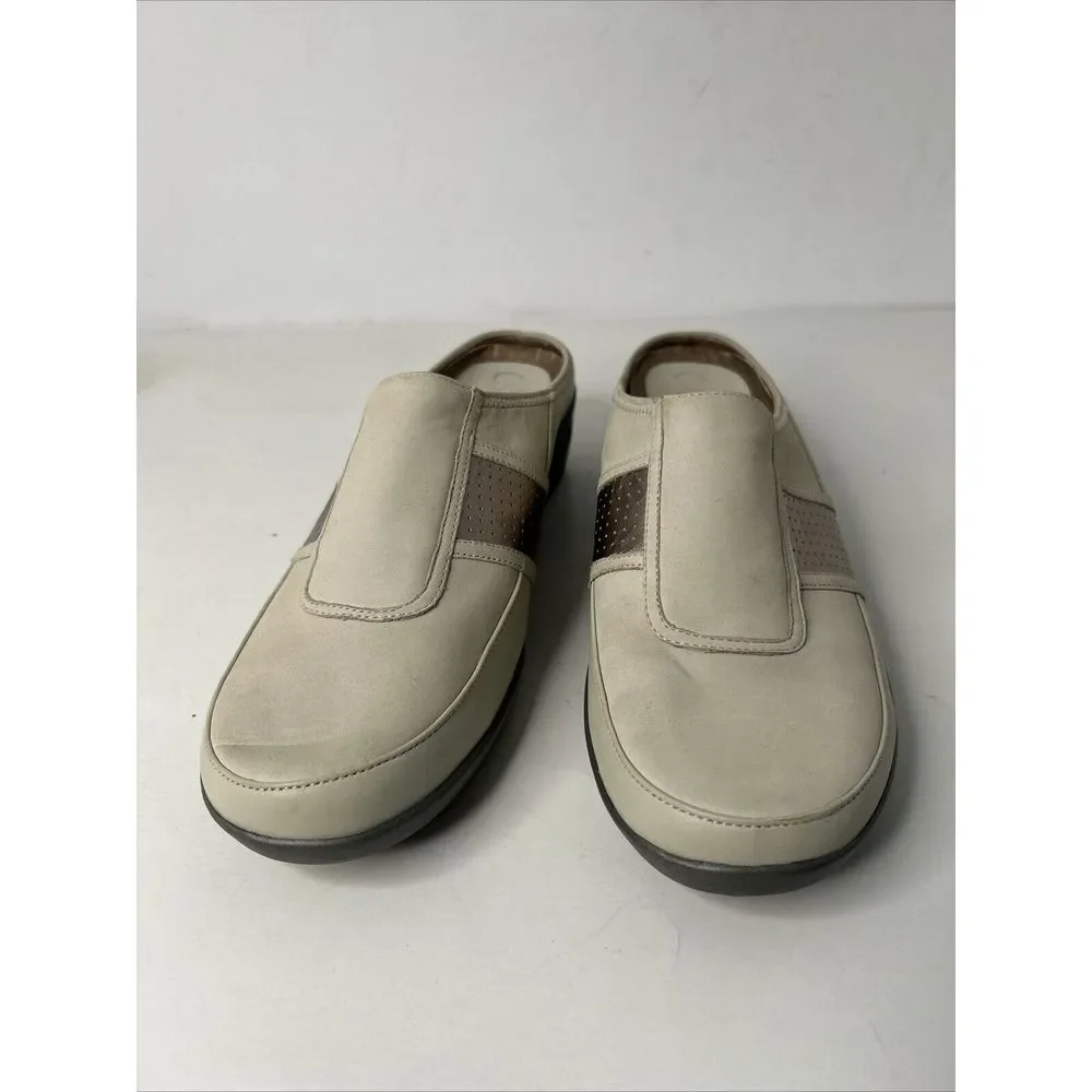 Cole Haan Taupe Rose Gold Trim  Gray Wedge Heel Shoes New‎ Sz 9.5